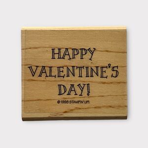 Stampin' Up! Vintage 1998 Happy Valentine's Day! Wood & Rubber Stamp
